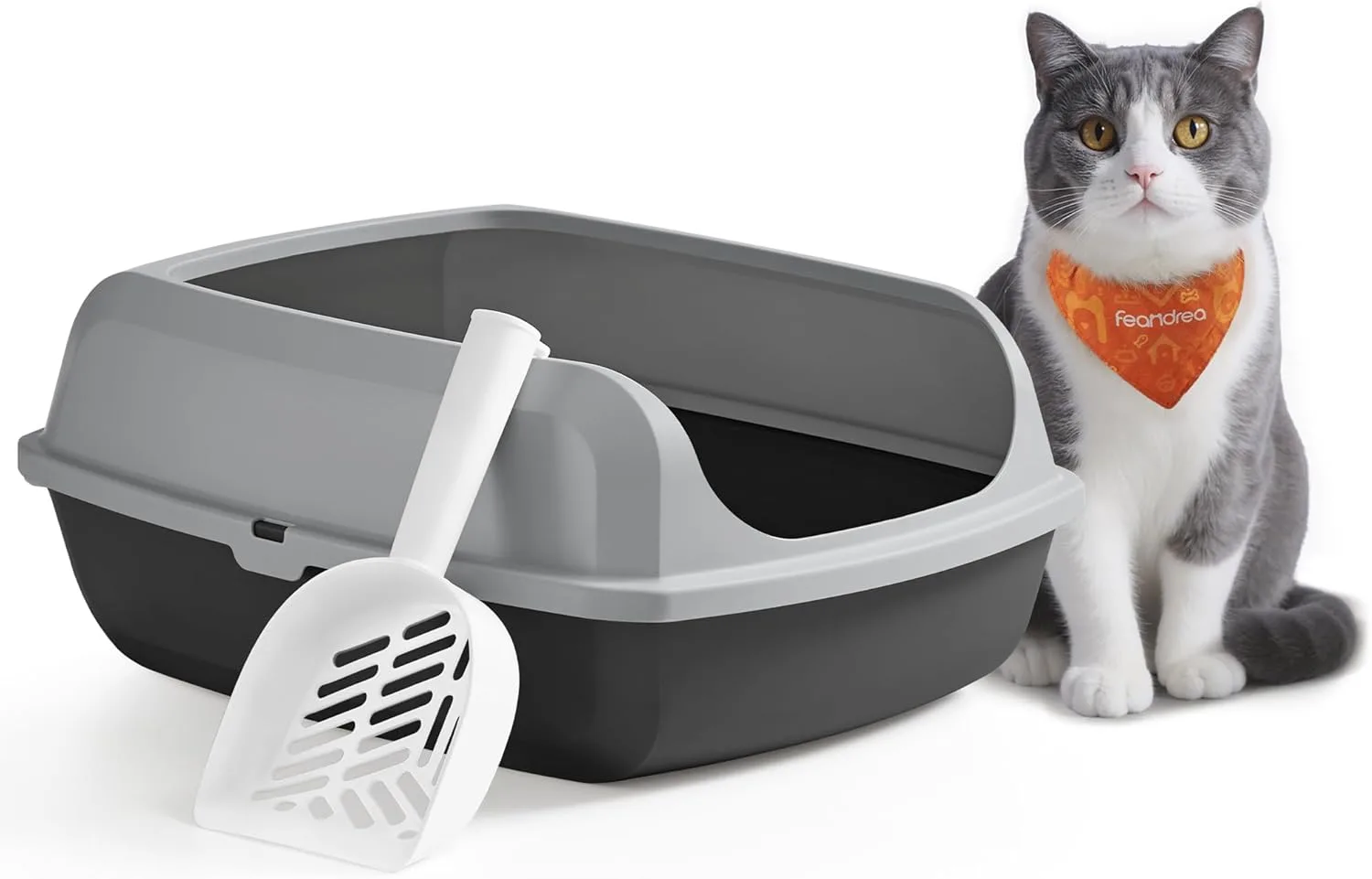 Feandrea PPT009GN01 Katzentoilette mit hohen Seitenwänden