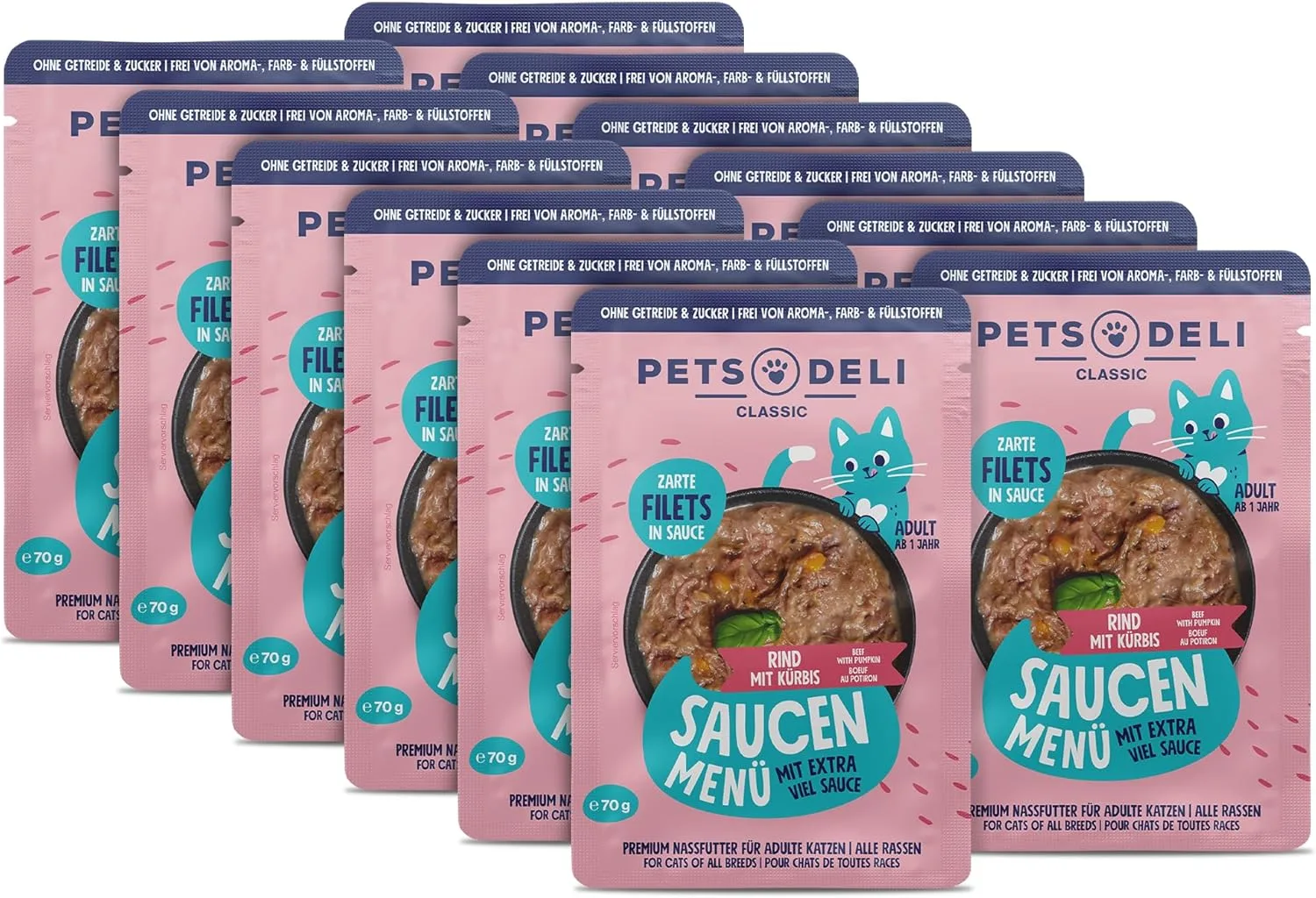 Pets Deli Premium Nassfutter für Katzen mit Saucen